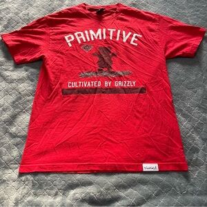 Primitive x Grizzly Griptape Diamond‎ Supply Co Red T-Shirt Mens Large Skate Tee